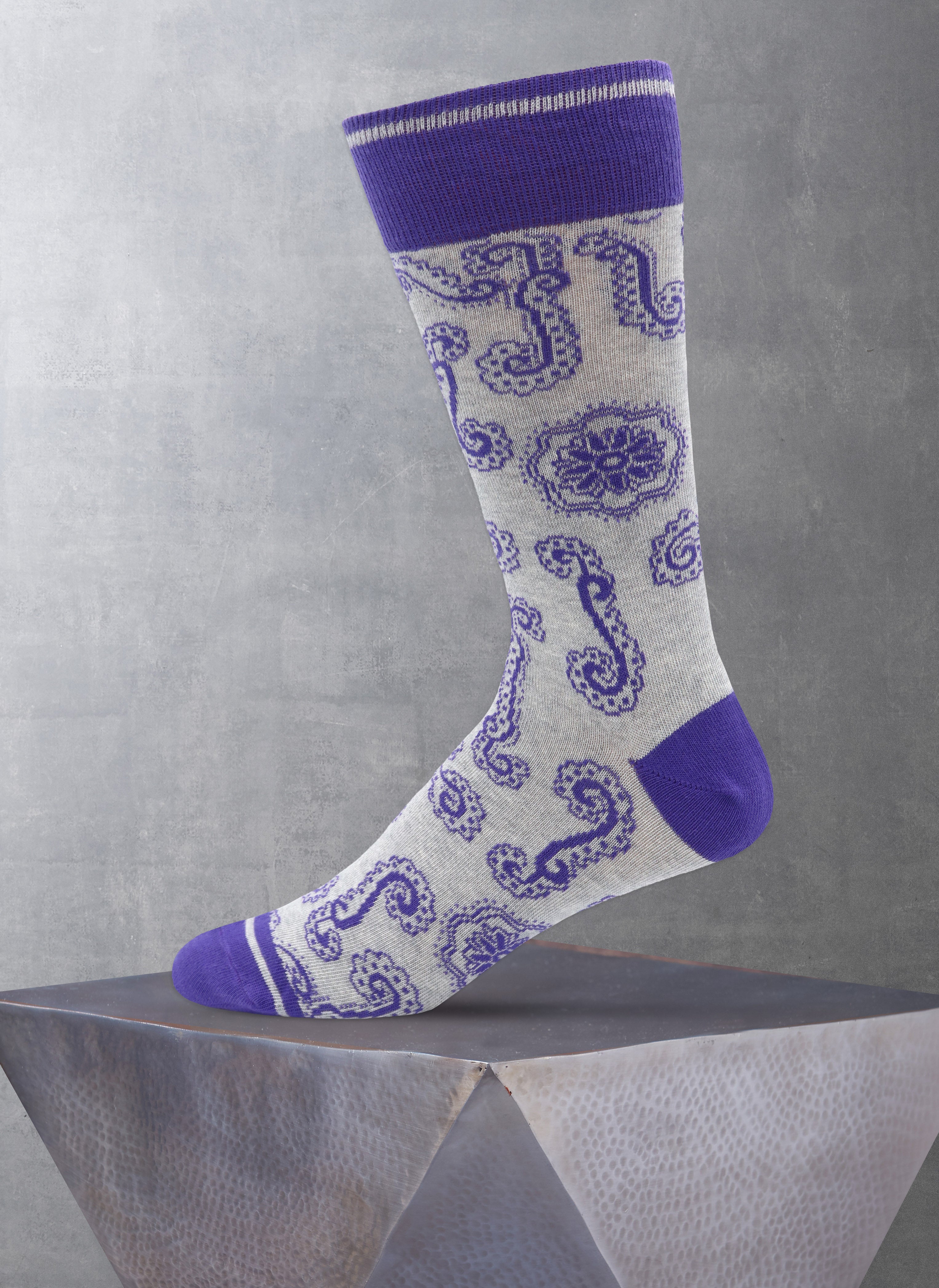 Mad Toro Paisley Bandana Crew Socks - Novelty Pattern Socks For Men & Women, Size 10-13