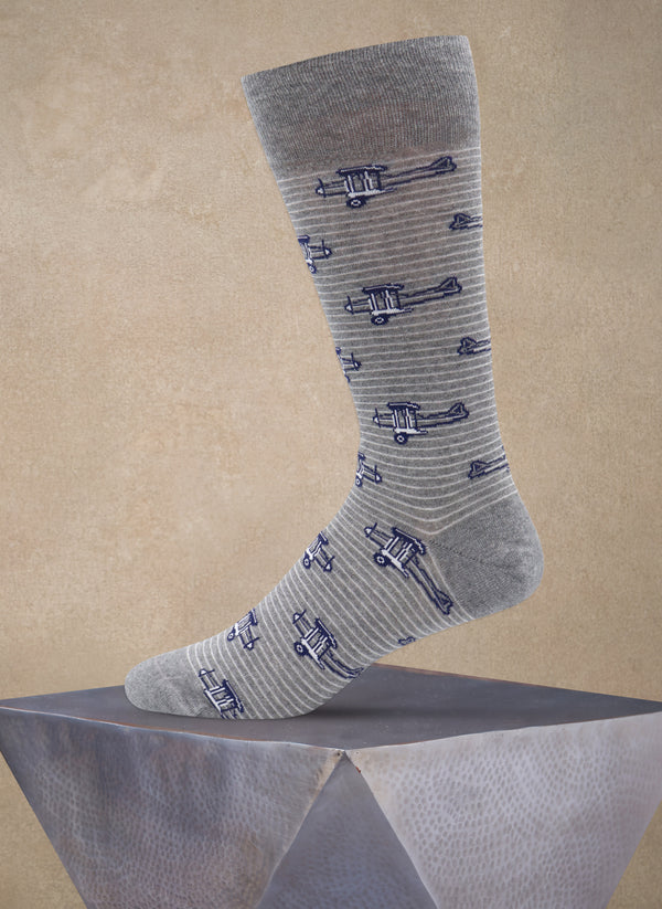 Classic Airplane Sock in Grey