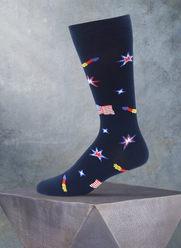Space Dye Rockets Sock in Navy