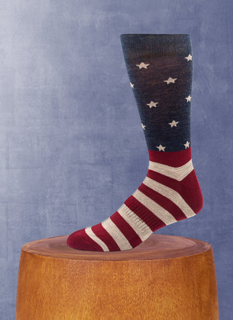 Merino Wool Americana Cushion Foot Sock in Denim