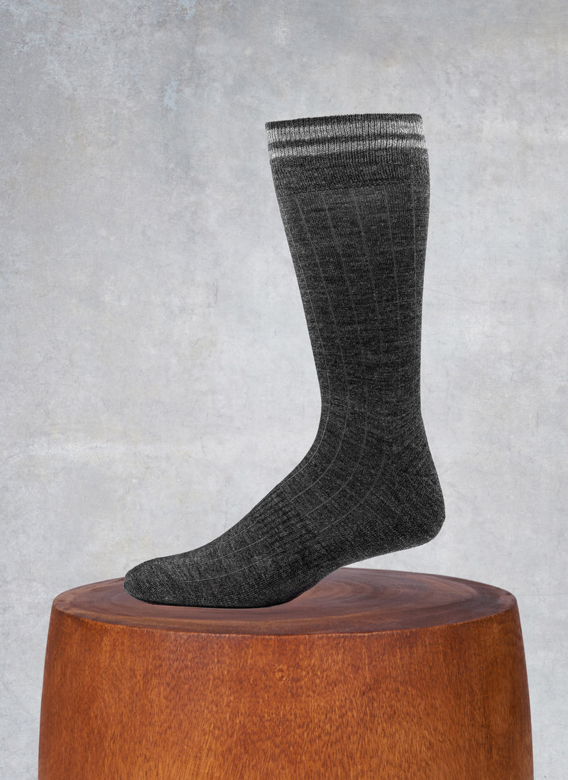 Solid Merino Wool Cushion Foot Sock in Light Grey