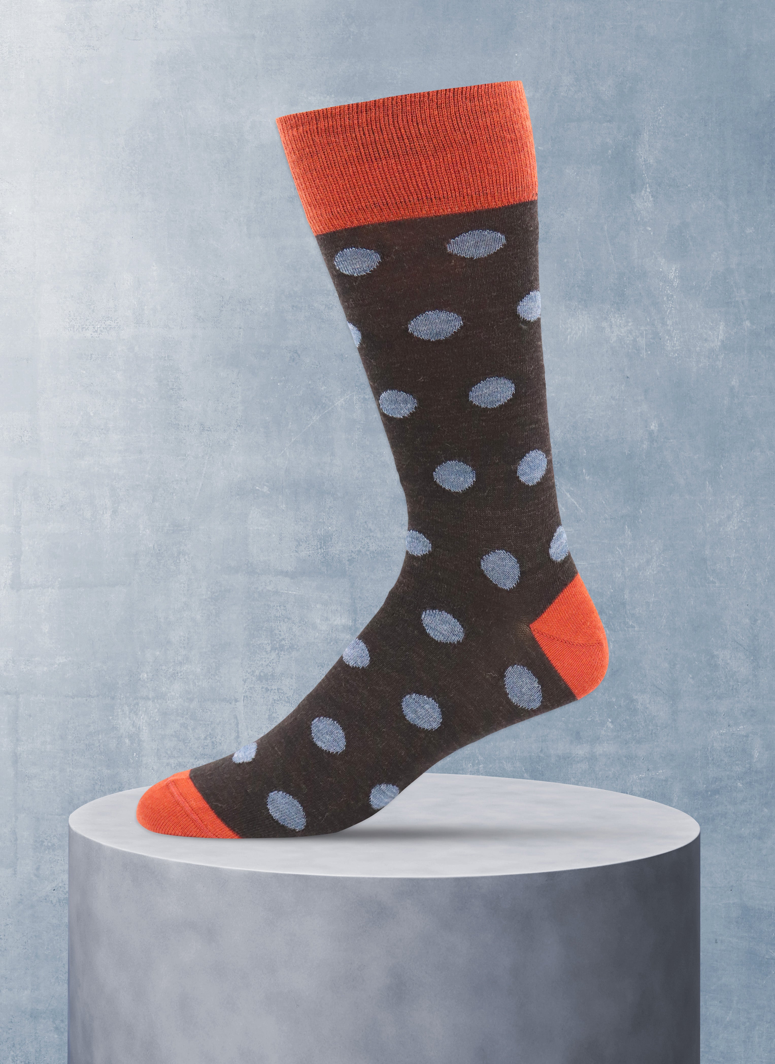 Merino Wool Large Dot Sock in Brown – Lorenzo Uomo