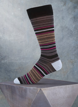 Multi Stripe Sock in Black