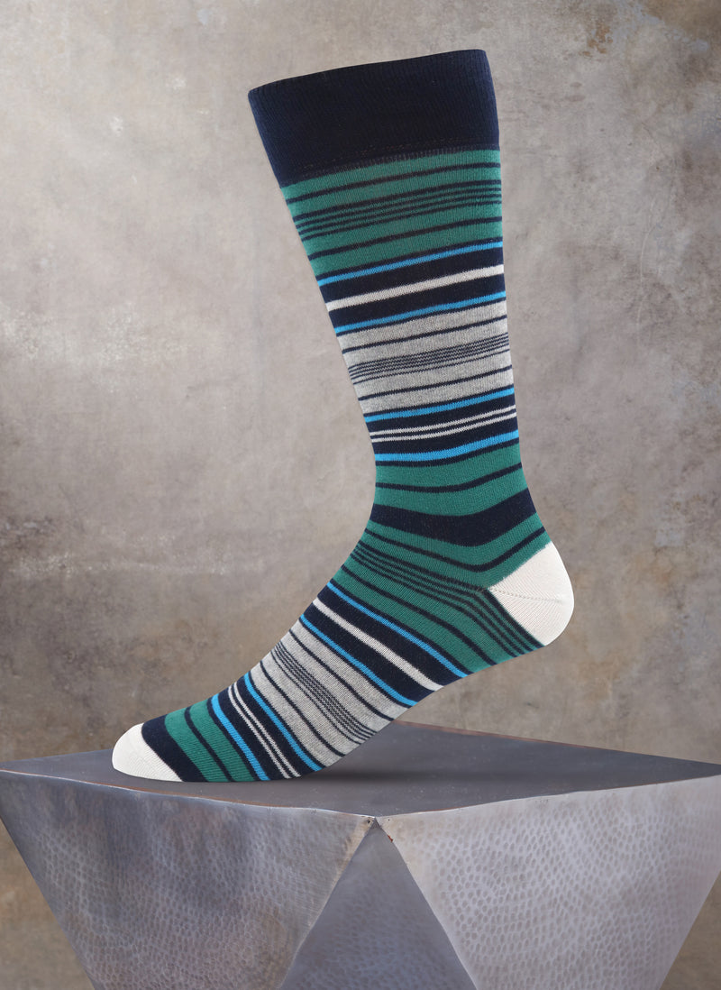 Multi Stripe Sock in Navy