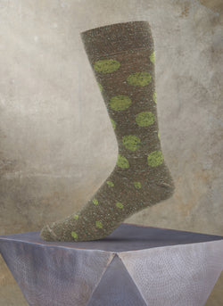 Smart Large and Small Dot Sock in Olive
