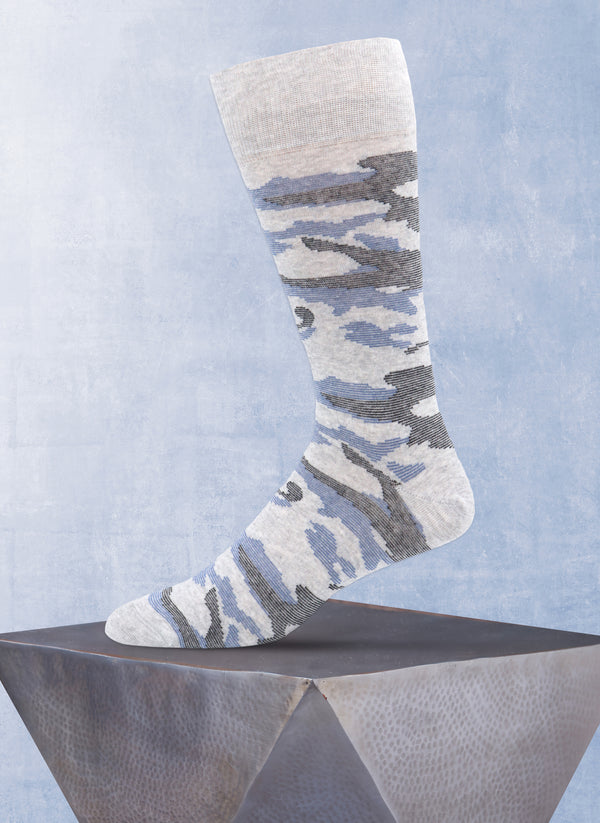 Mille Righe Camo Sock in Light Grey