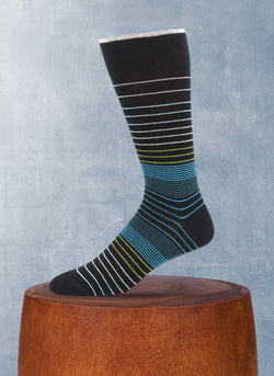Faded Stripe Sock in Black