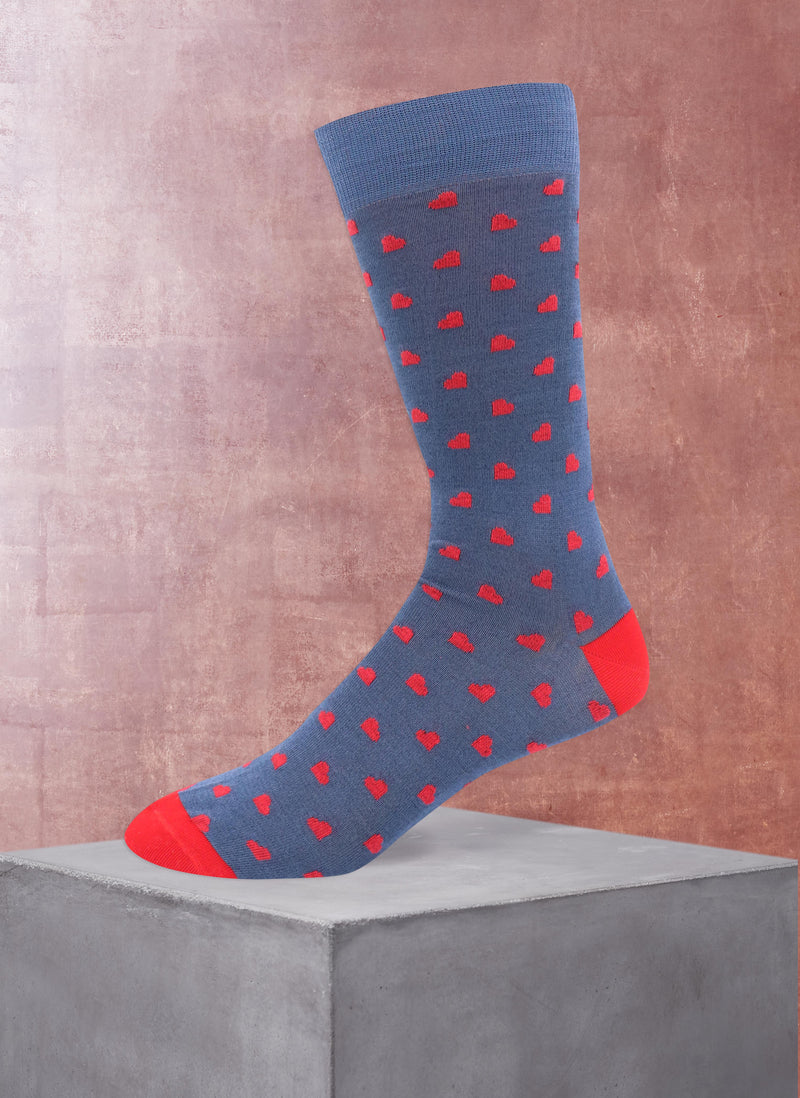 Love Heart Sock in Denim