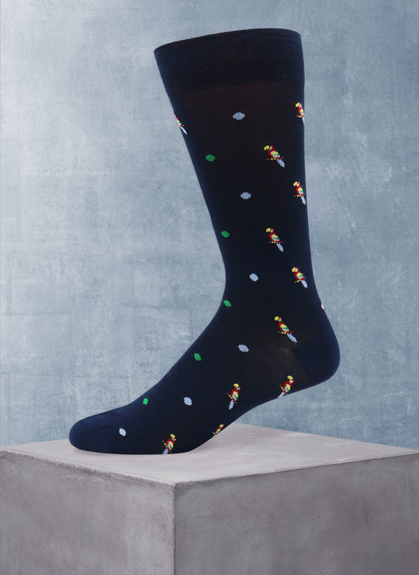 Parrot Sock in Navy
