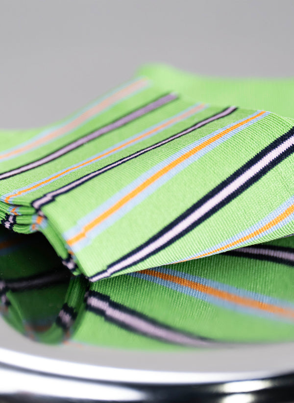 Bright Double Stripe Sock in Green