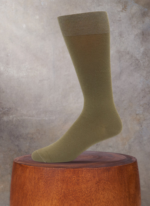 Solid Cotton/Coolmax® Sock in Olive