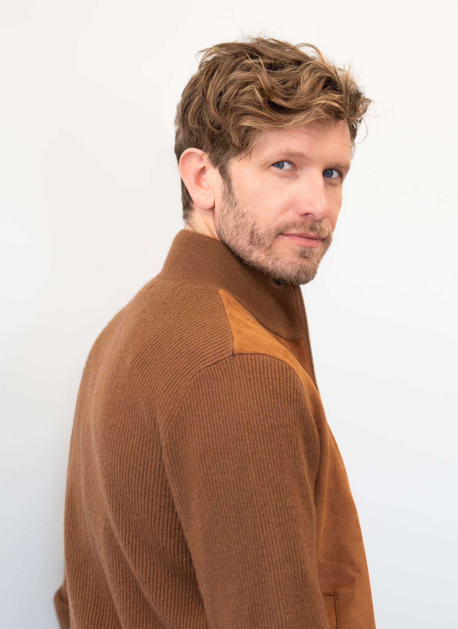 Men's Campagna Cashmere Sweater Jacket in Brown Suede – Lorenzo Uomo