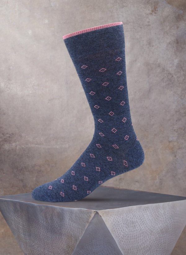 Jaspe Small Diamonds Sock in Denim