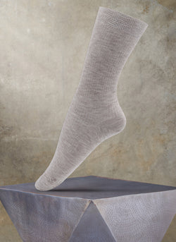 Women's Trouser Ribbed Sock in Taupe