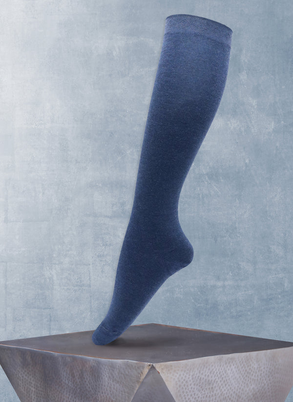Women's Luxury Viscose Knee High Sock in Dark Denim