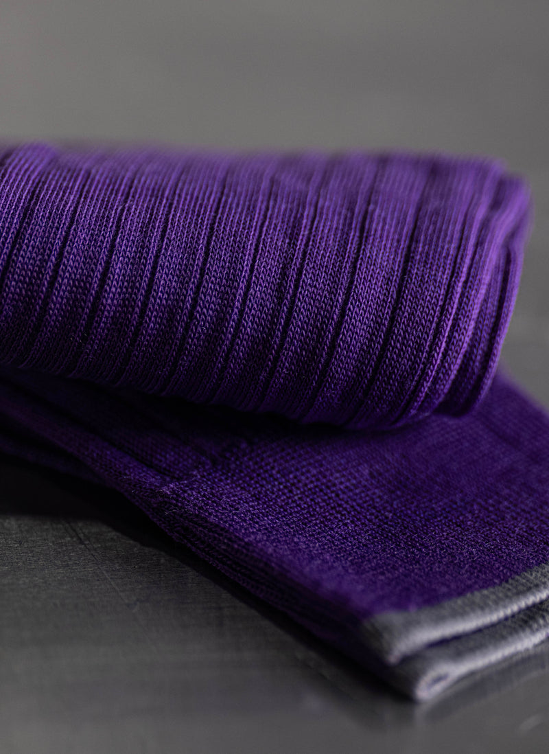 Softest Heather Merino Long Sock in Plum