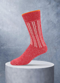 Cold Weather Twisted Yarn Boot Sock in Red