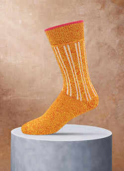 Cold Weather Twisted Yarn Boot Sock in Orange