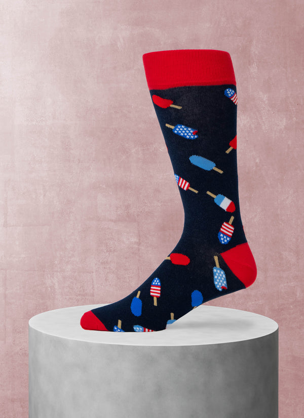 Big and Tall Popsicle Sock in Navy