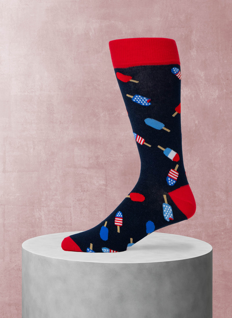 Big and Tall Popsicle Sock in Navy