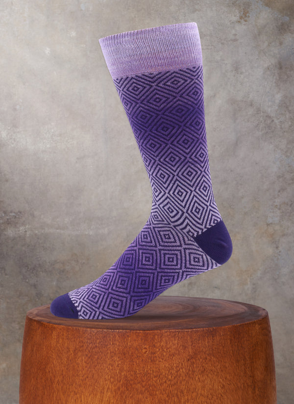 Ombre Diamonds Sock in Purple