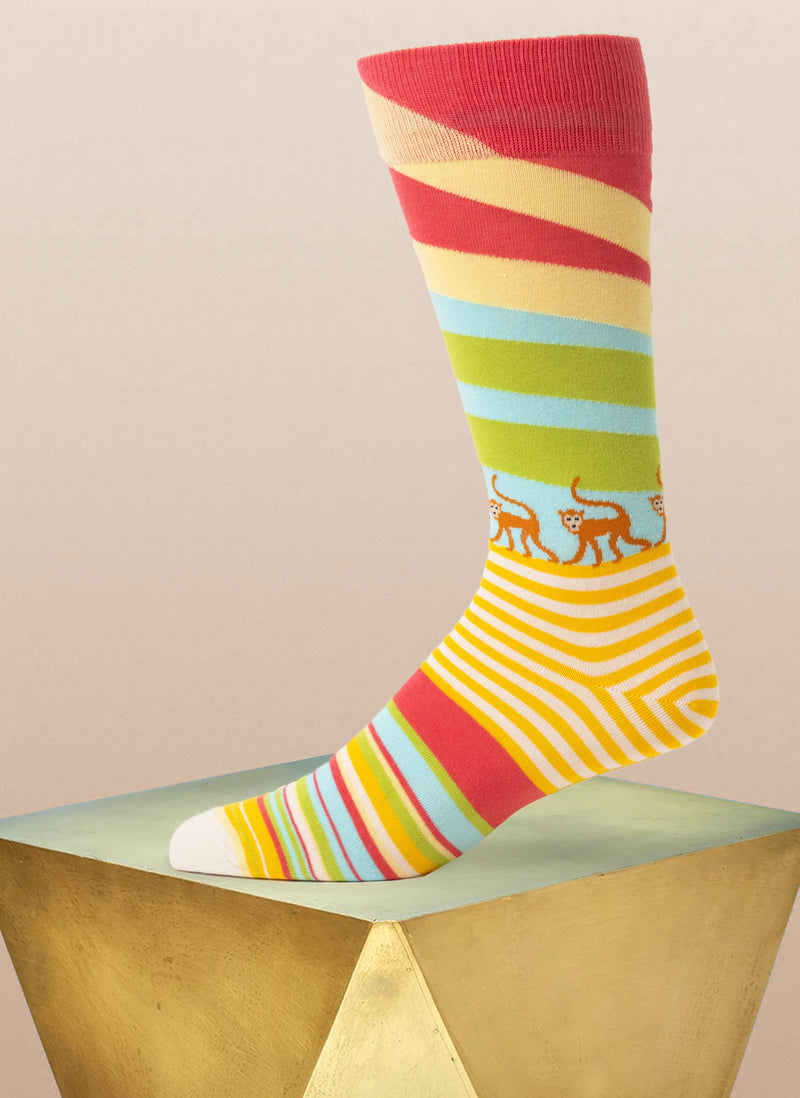 "Monkey Business" Sock in Yellow
