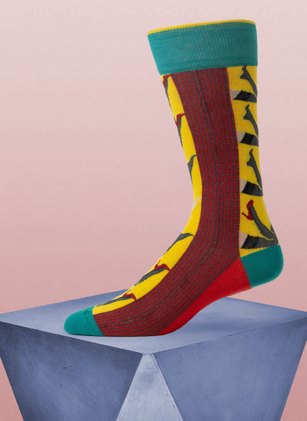 "Leave Your Hat On" Sock in Green and Orange