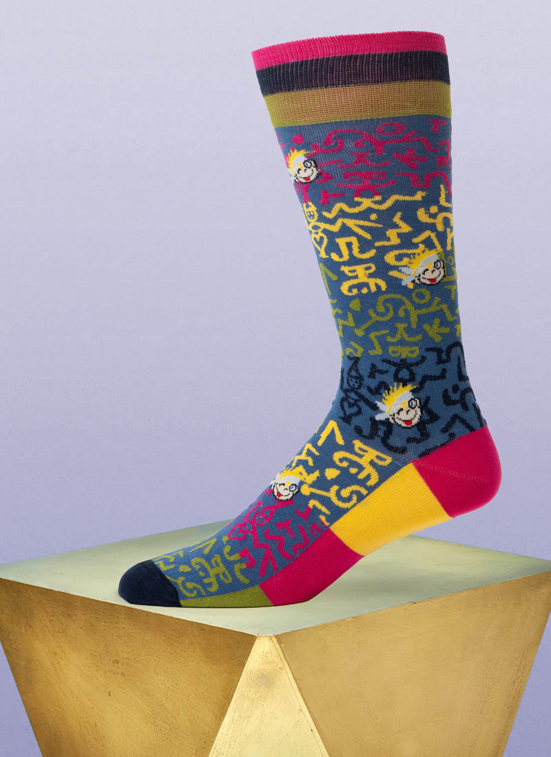 "Boy Wonder" Sock in Fuschia