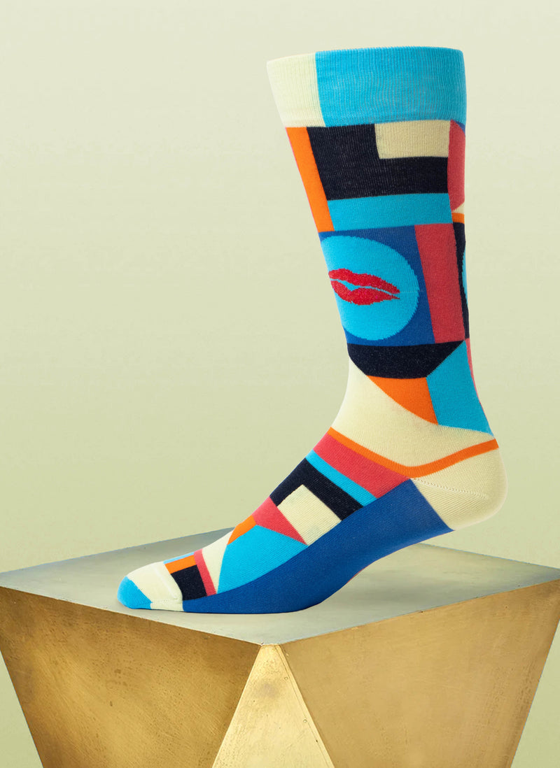 "Kiss Me Sugarpie" Sock in Lime