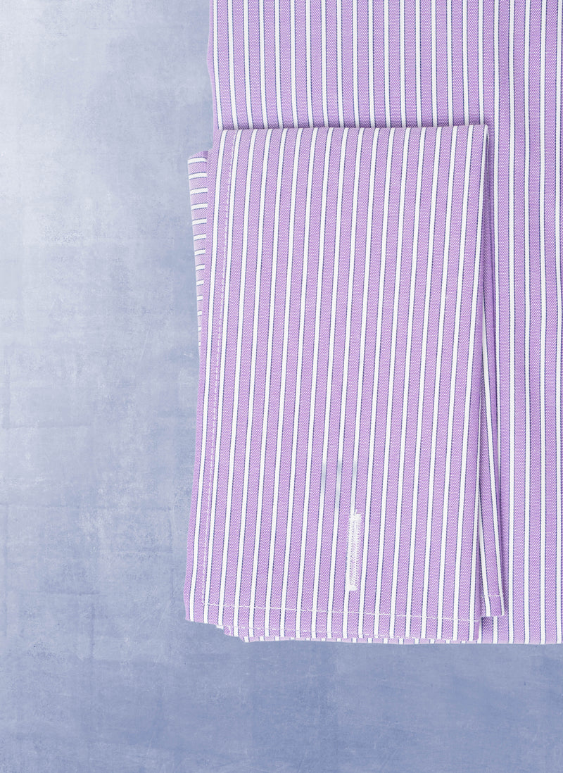 Maxwell in Purple and White Stripe French Cuff Shirt