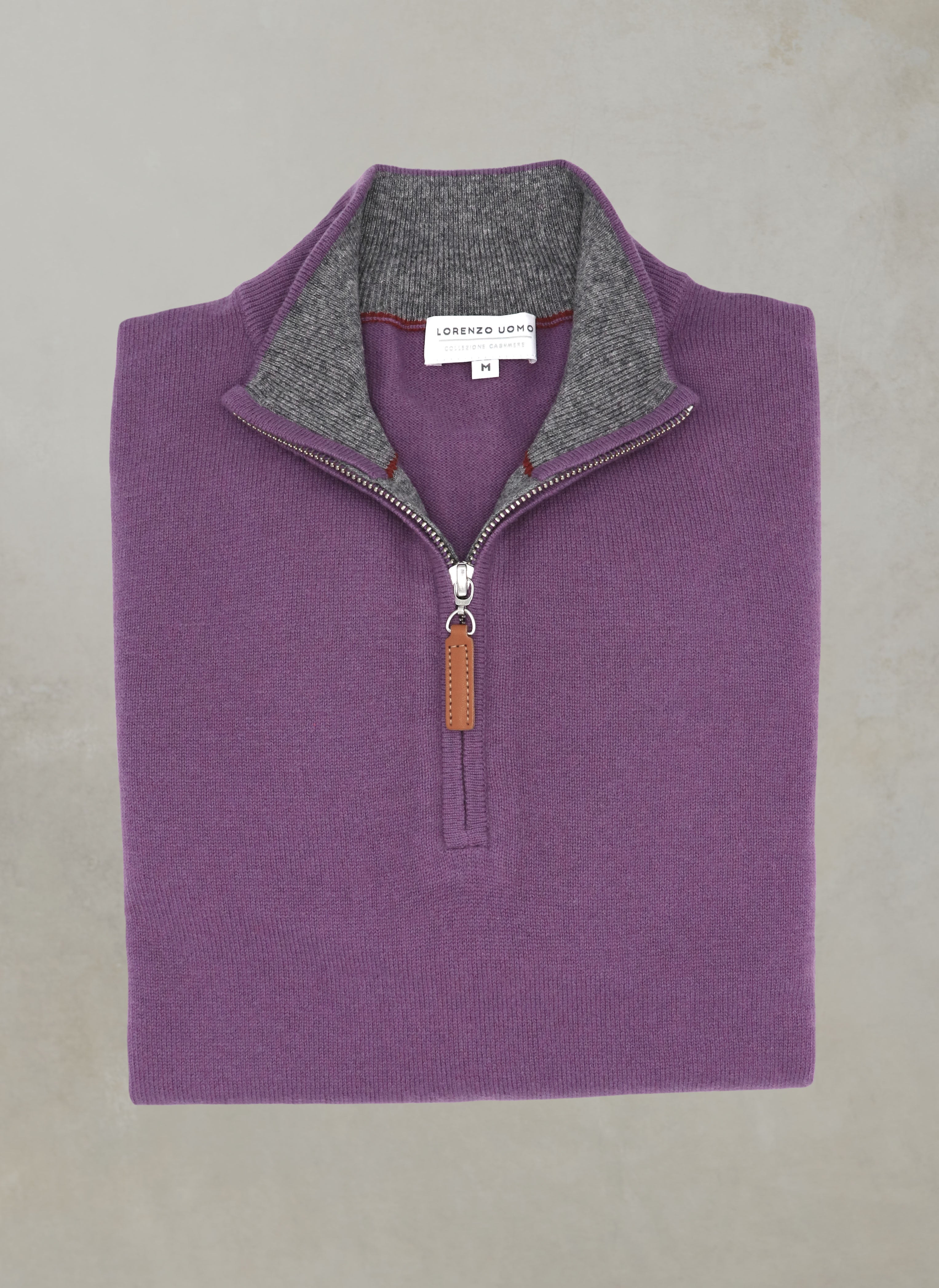 Men's Madison Quarter Zip Cashmere Sweater in Mint