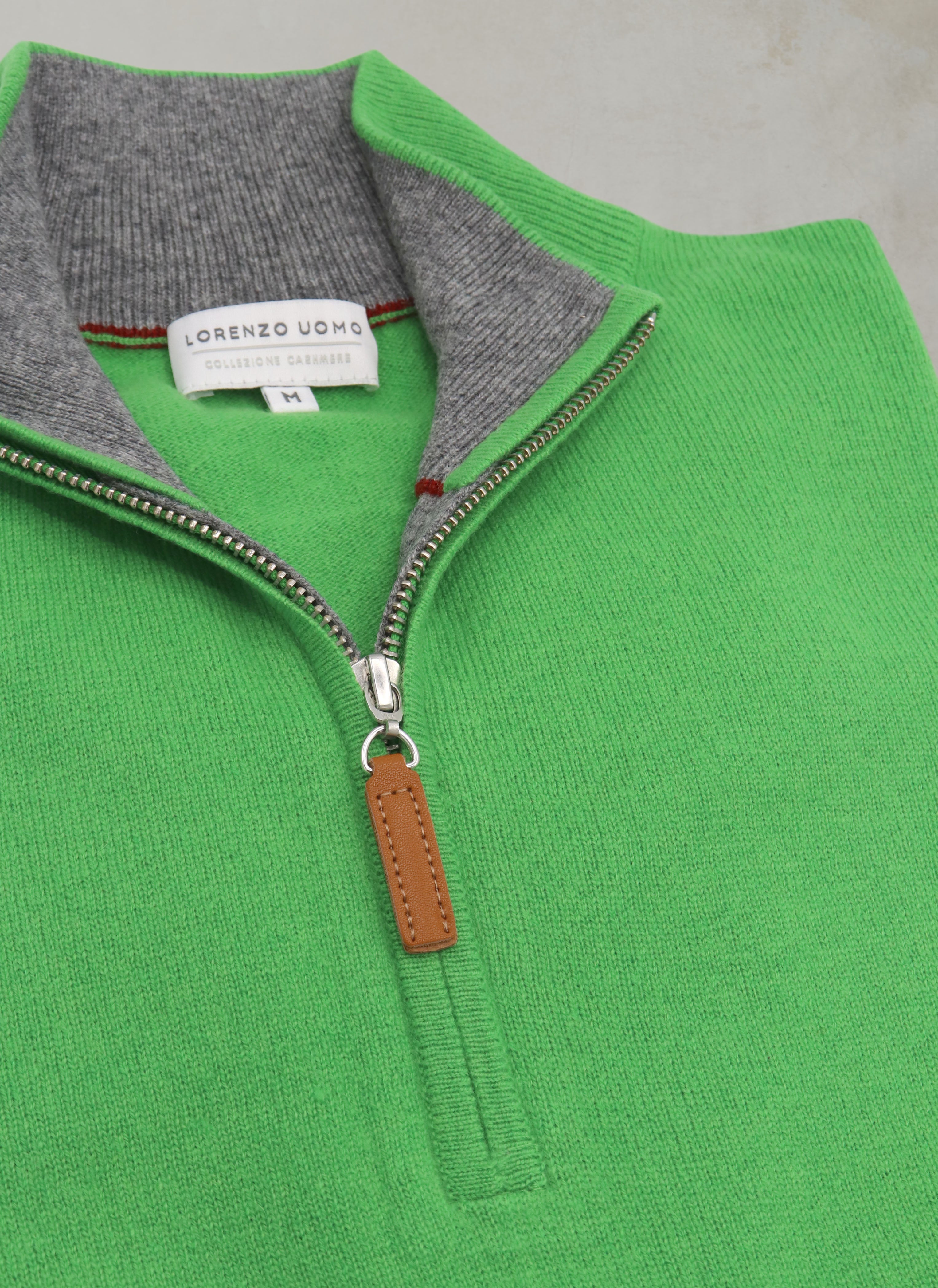 Men's Madison Quarter Zip Cashmere Sweater in Ivory
