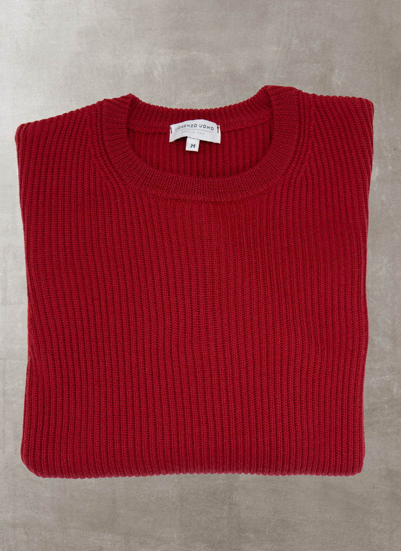 Men's Torino Italian Extra Fine Merino Wool Crew Neck Sweater in Cinna