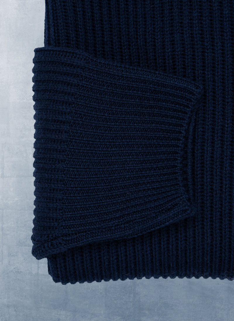 Men's Torino Italian Extra Fine Merino Wool Crew Neck Sweater in Navy