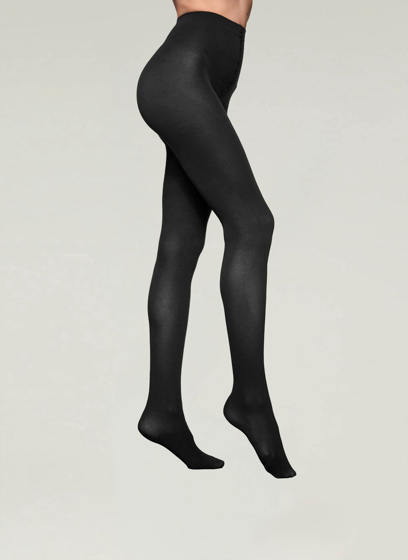 Egyptian Cotton Tights in Charcoal - Made in Italy