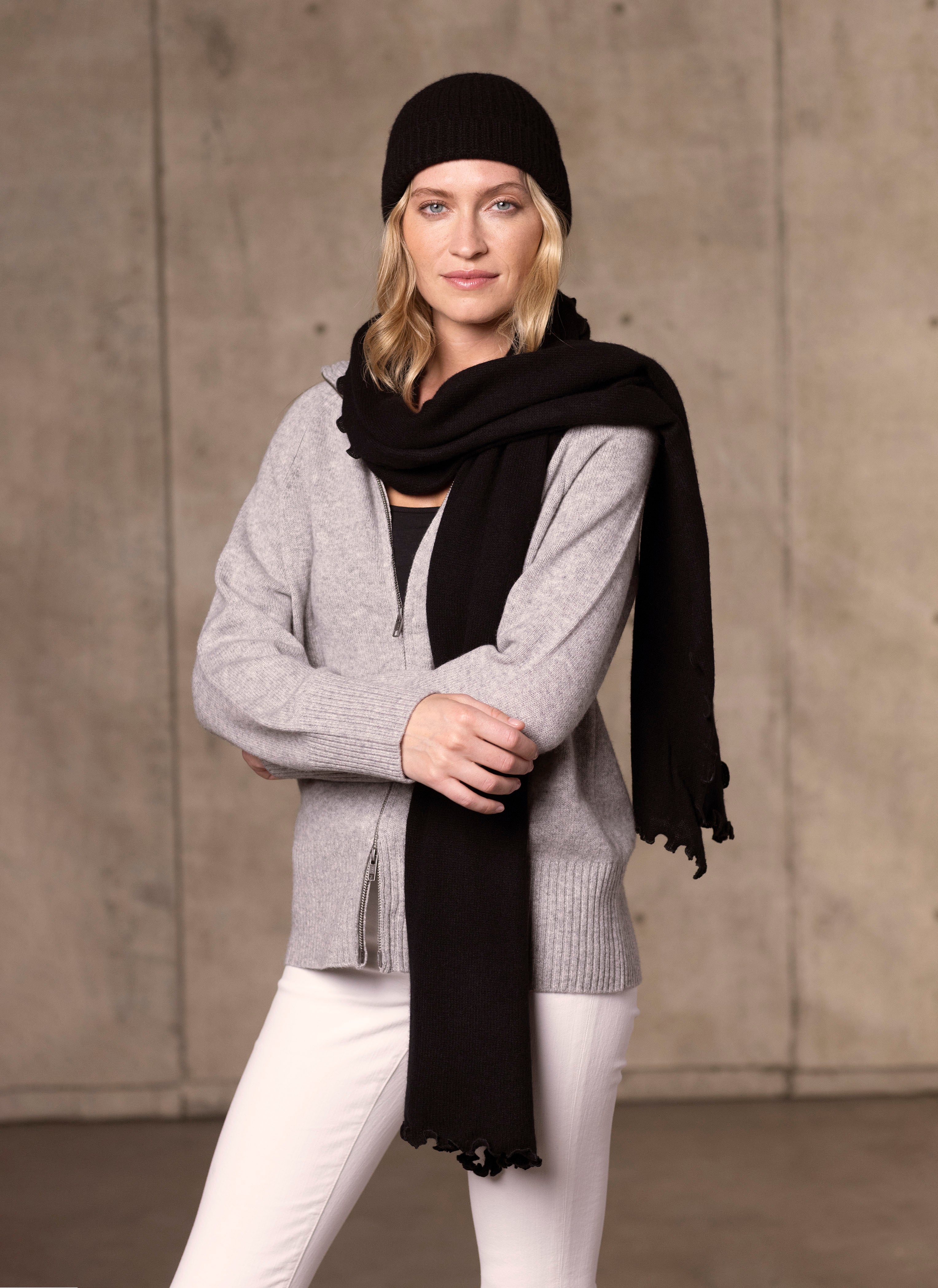 Women's Francesca Double End Zip Cashmere Cardigan Sweater in Driftwood