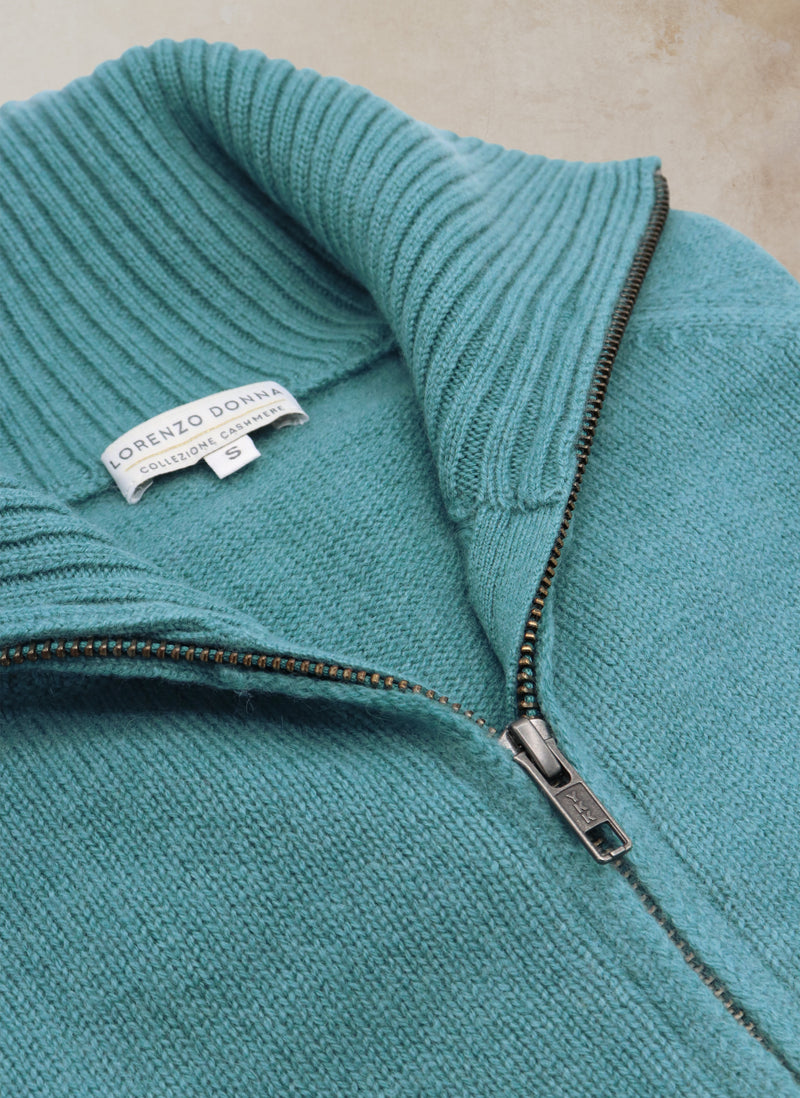 Detailed Cashmere Sweater Image featuring zipper 