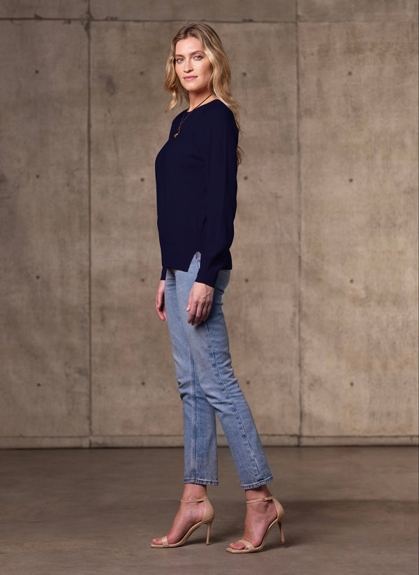 Women's Navy Cashmere Sweater