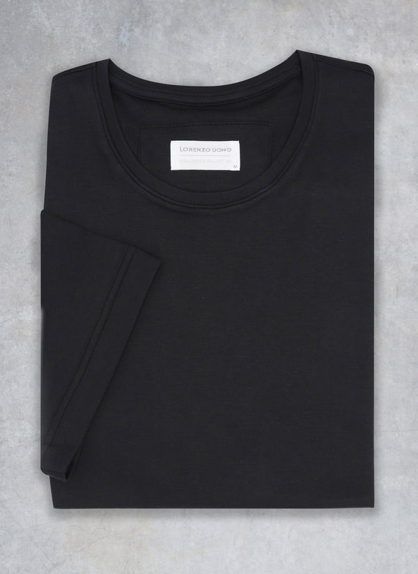 Supima® Cotton Crew Neck T-Shirt in Black