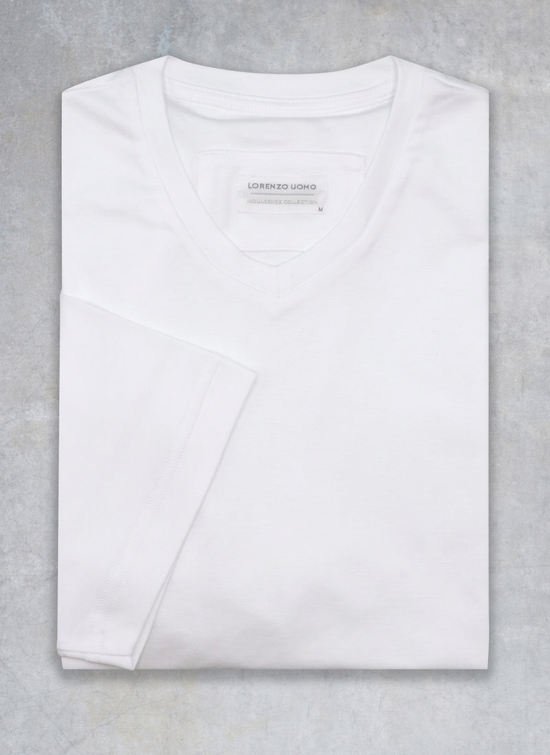 Supima® Cotton V-Neck T-Shirt in White