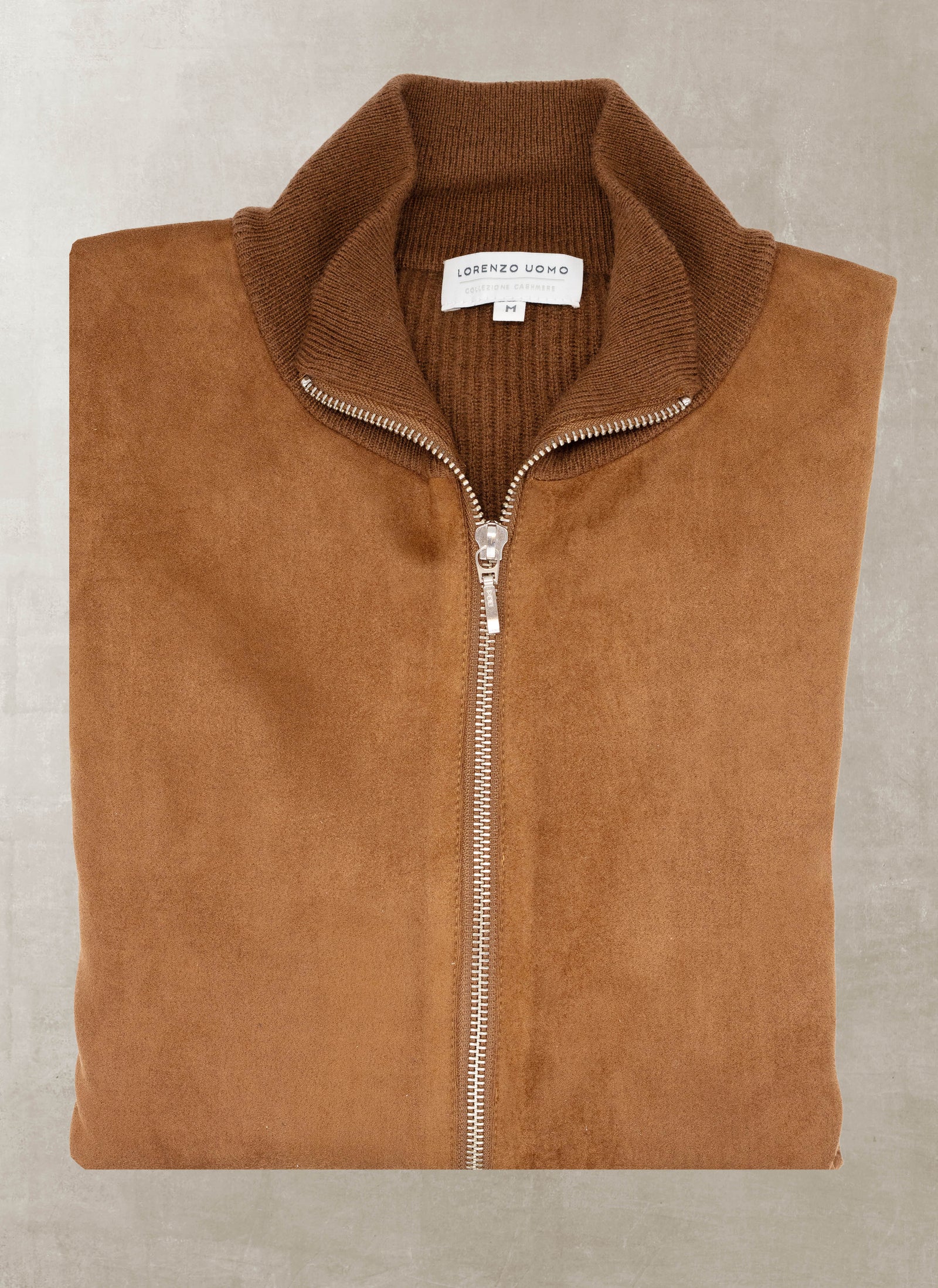 Men's Campagna Cashmere Sweater Jacket in Brown Suede – Lorenzo Uomo