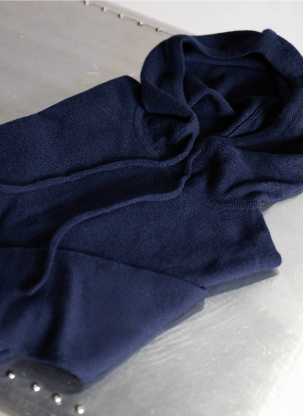 Men's 100% Cashmere Hoodie Sweater in Navy