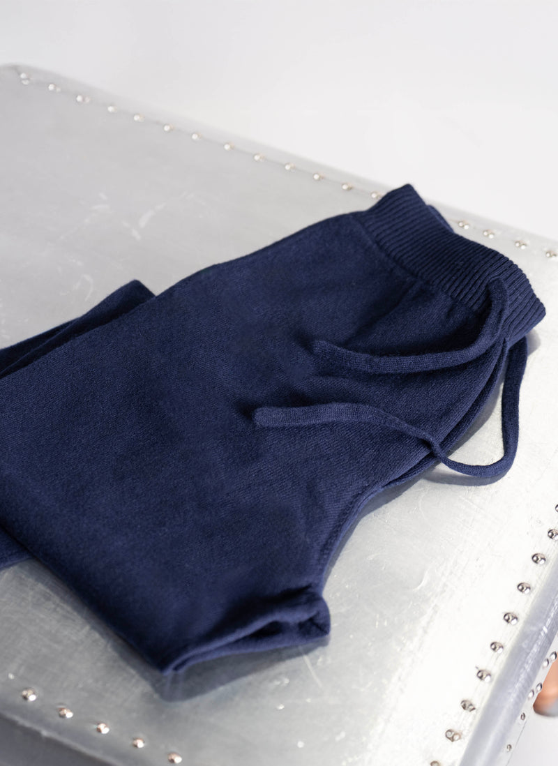 Men's 100% Cashmere Jogger Pant in Navy