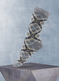 Women's Merino Wool Aztec Sock in Grey