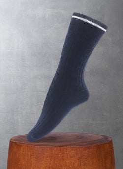 Women's Merino Wool Solid Rib Sock in Black