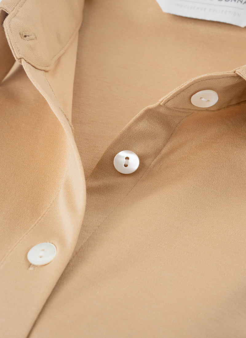 Women’s Slim Fit Supima® Cotton Knit Shirt in Champagne