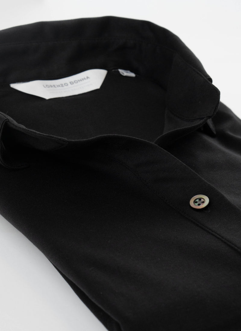 Women’s Slim Fit Supima® Cotton Knit Shirt in Black