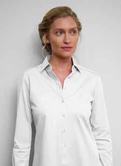 Womens Slim Fit Supima Cotton Knit Shirt in White, L Womens Slim Fit Supima Cotton Knit Shirt in White, L
