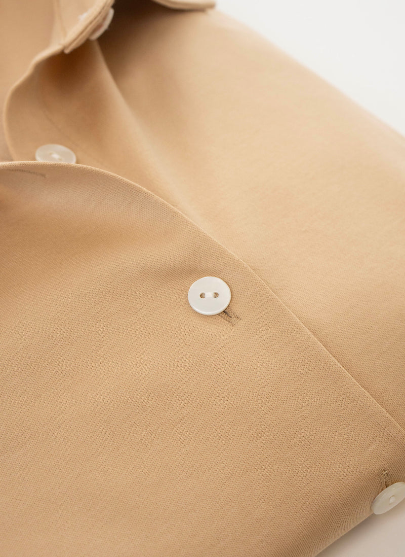 Women's Relaxed Fit Supima® Cotton Knit Shirt in Champagne