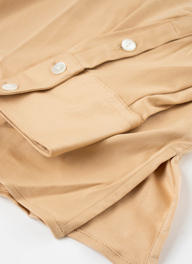 Women's Relaxed Fit Supima® Cotton Knit Shirt in Champagne